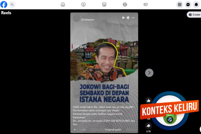 
 Cek Fakta: Hoaks Jokowi Bagikan Sembako di Depan Istana Jelang Pemilu 2024