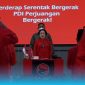 Ketua Umum PDIP Megawati Soekarnoputri saat memberikan arahan kepada seluruh kadernya dalam penutupan Rakernas III PDI Perjuangan di Lenteng Agung, Jakarta Selatan, DKI Jakarta.