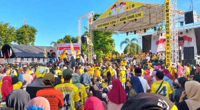 Ribuan Pendukung Erwin Burase-Abdul Sahid Padati Kampanye Akbar di Tinombo. Foto: Istimewa