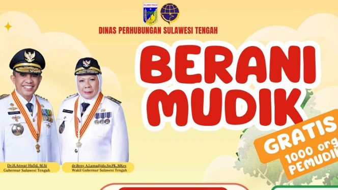 
 Pemprov Sulteng Luncurkan Program Berani Mudik Gratis untuk 1000 orang. Foto: Pemprov Sulteng